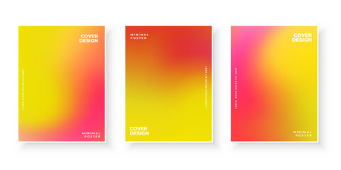 Colorful modern gradient covers template design set for presentation
