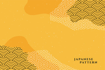 japanese pattern traditional yellow background