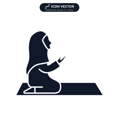 moslem praying icon symbol template for graphic and web design collection logo vector illustration