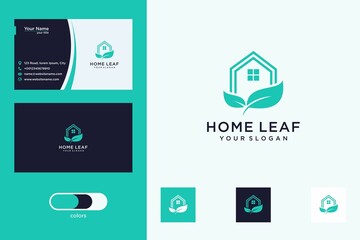 home leaf logo design