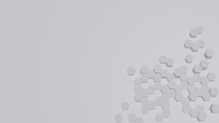 抽象的な六角形の分子構造のテクノロジー背景　Technology background of abstract hexagonal molecular structure (white)
