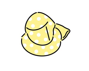 赤ちゃんの水玉模様の黄色い帽子