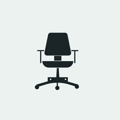 Fototapeta premium Office chair vector icon illustration sign