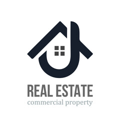 real estate vector logo design template idea letter J