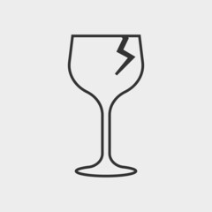 Cracked_glass vector icon illustration sign