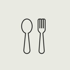 Folk_and_spoon vector icon illustration sign