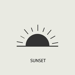 Sunset vector icon illustration sign