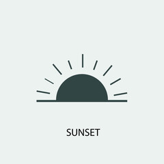Sunset vector icon illustration sign