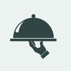 Fototapeta premium Covered_food vector icon illustration sign