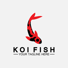 Koi Fish Logo Design Vector Template