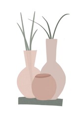 Poster with the image of a vase. transparent style 