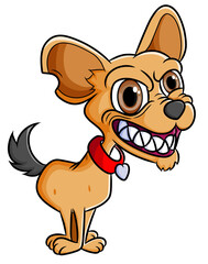 The crazy dog with the sharp teeth is giving the angry face