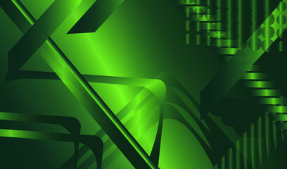 Abstract green background with lines