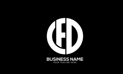 Alphabet CFD label badge vintage monogram vector logo template