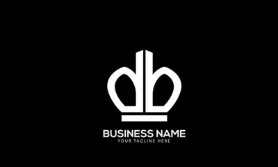 Alphabet DB or BD crown king monogram vector logo template