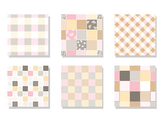 Set of 6 Plaid Seamless Patterns