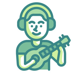 musician blue line icon