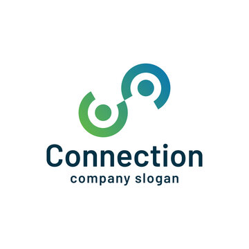Connection Logo Vector With Abstract People Handshake And Deal Collaboration Icon