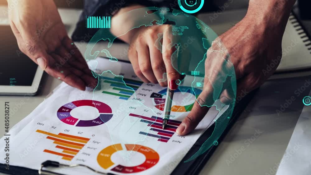 Aufkleber conceptual business dashboard for financial data analysis . 3d render computer graphic .
