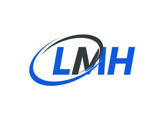 LMH letter creative modern elegant swoosh logo design