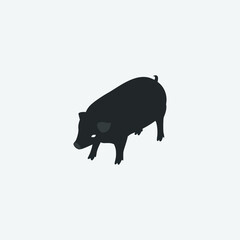 Pig vector icon illustration sign