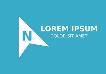 Fototapeta premium Initial Letter N with Arrow Logo Design Inspiration in blue background.