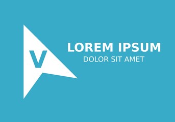 Fototapeta premium Initial Letter V with Arrow Logo Design Inspiration in blue background.