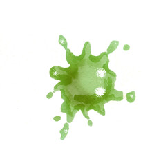 A blot of spilled paint. Done on paper using the traditional watercolor technique.