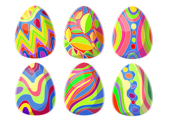 easter egg design colorful and pattern on white background illustration  vector
