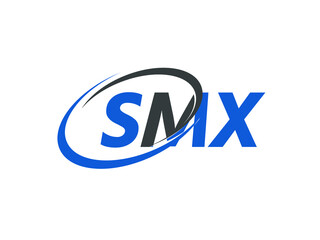 SMX letter creative modern elegant swoosh logo design