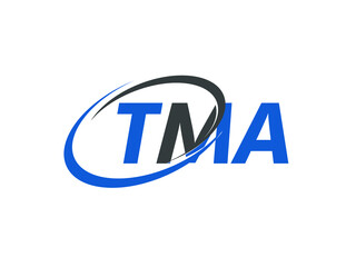 TMA letter creative modern elegant swoosh logo design