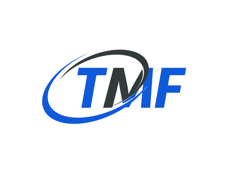 TMF letter creative modern elegant swoosh logo design