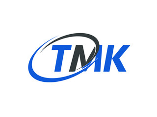 TMK letter creative modern elegant swoosh logo design