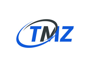 TMZ letter creative modern elegant swoosh logo design