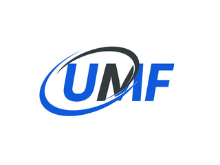 UMF letter creative modern elegant swoosh logo design