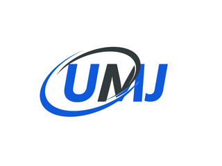 UMJ letter creative modern elegant swoosh logo design