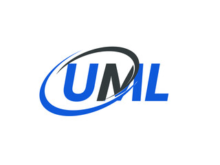 UML letter creative modern elegant swoosh logo design