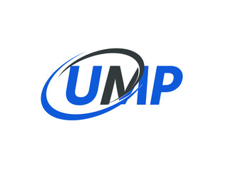 UMP letter creative modern elegant swoosh logo design