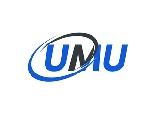 UMU letter creative modern elegant swoosh logo design