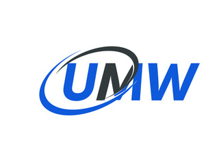 UMW letter creative modern elegant swoosh logo design