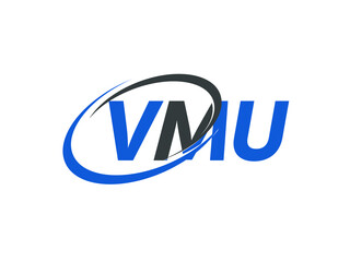 VMU letter creative modern elegant swoosh logo design