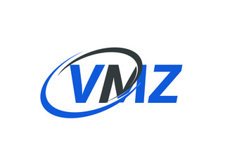 VMZ letter creative modern elegant swoosh logo design