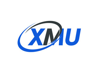 XMU letter creative modern elegant swoosh logo design