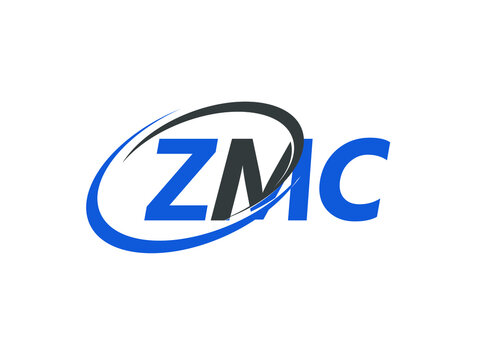 ZMC letter creative modern elegant swoosh logo design