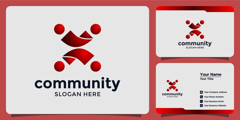 set of community logos and business cards