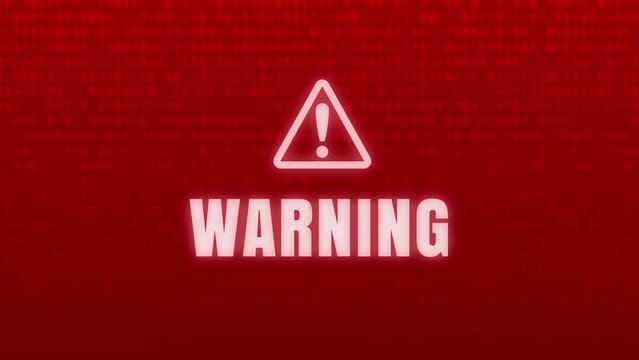 Warning concept animation ( computer virus, hacking etc. )
