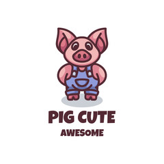 Illustration vector graphic of Pig Cute, good for logo design