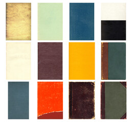 Fototapeta premium Paper and textile textures set. Blank retro pages and old book covers. Rough faded canvas surface. Perfect for background and vintage style design. Empty place for text.