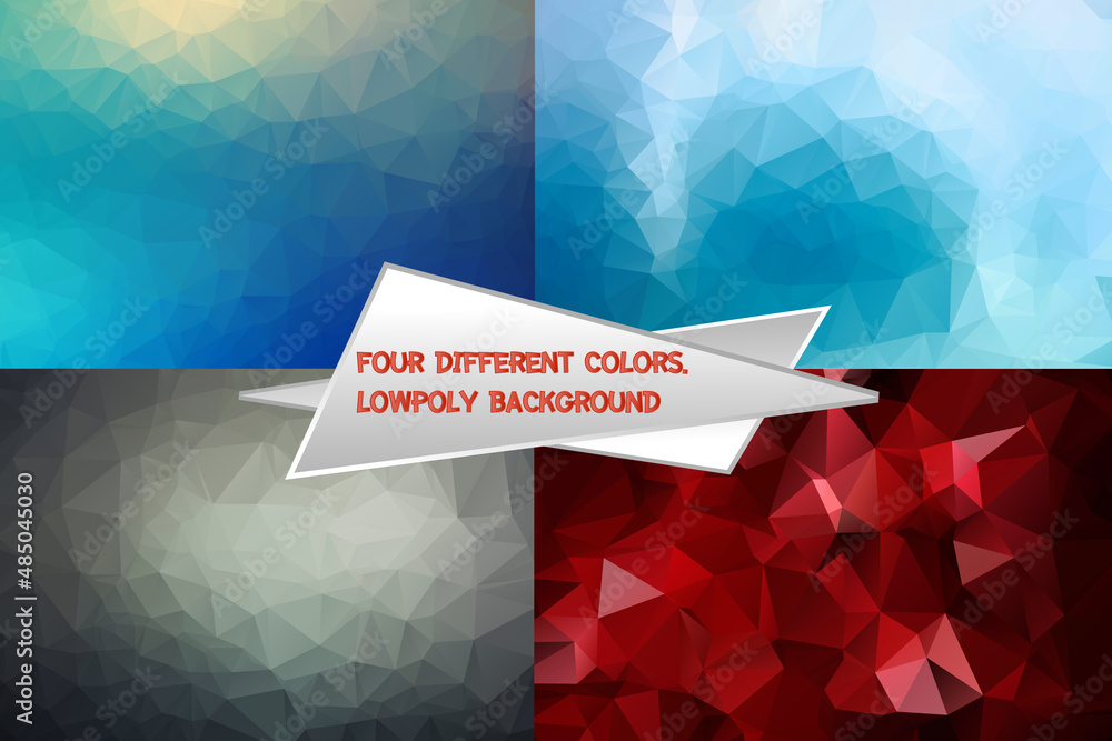 Aufkleber abstract polygonal lowpoly background pattern. set of 4 vector geometric gradient backdrops. used fo