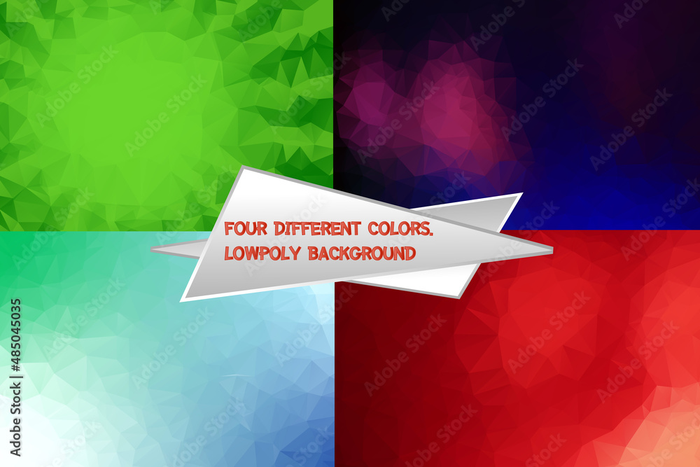 Aufkleber abstract polygonal lowpoly background pattern. set of 4 vector geometric gradient backdrops. used fo